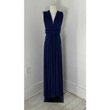 Lulus NWT Navy Tricks Of The Trade Maxi Dress Mult