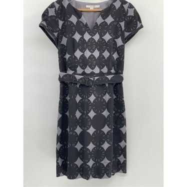 Boden Dress Women Size Medium 8 Black Gray Belted 