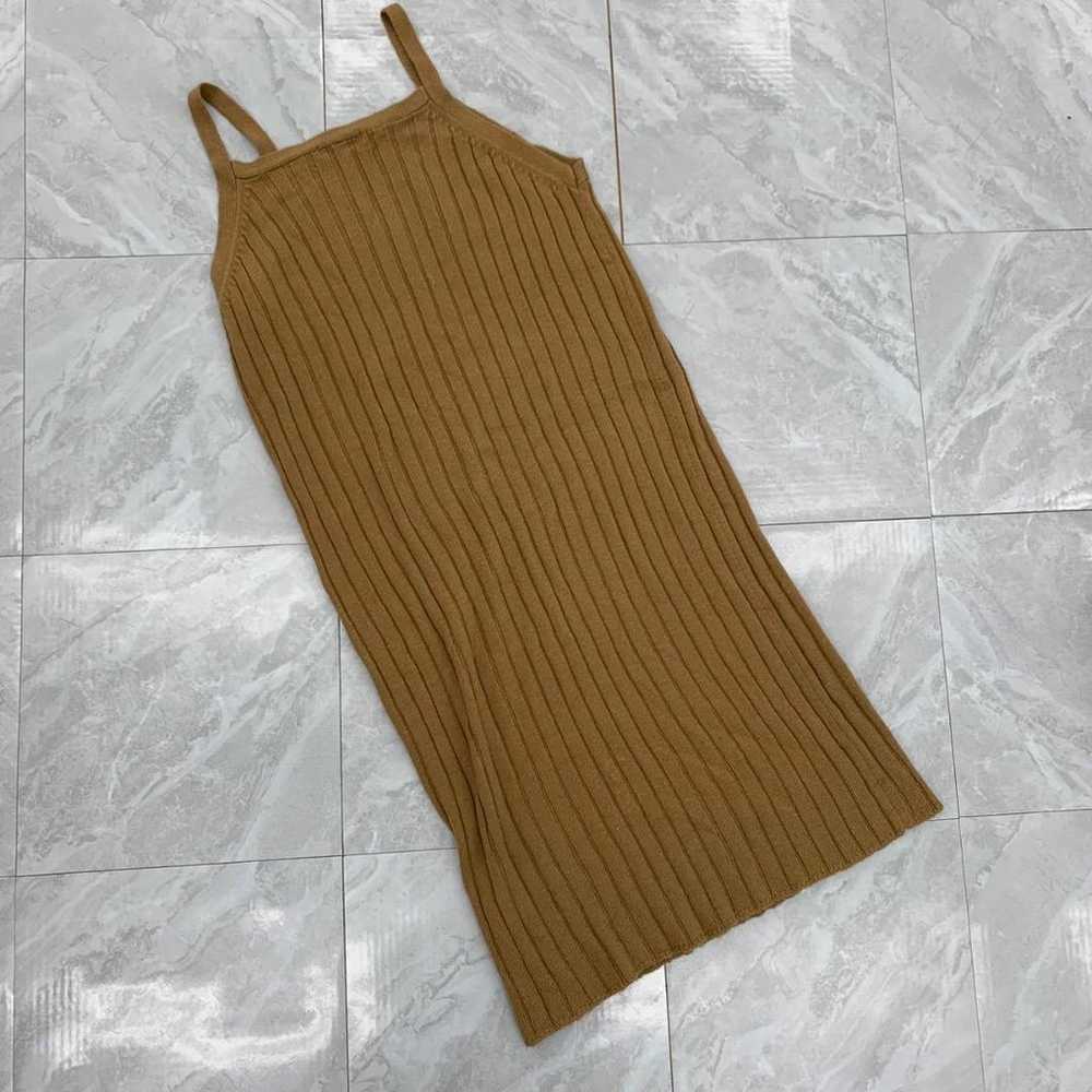 ▲Global Work Knit Dress Ribbed Camel V-neck Size … - image 6