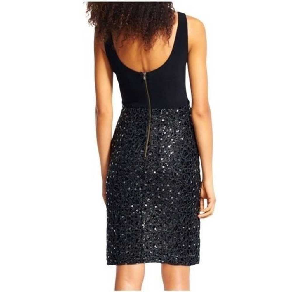 Adrianna Papell Black Sequins Embellished Cocktai… - image 2