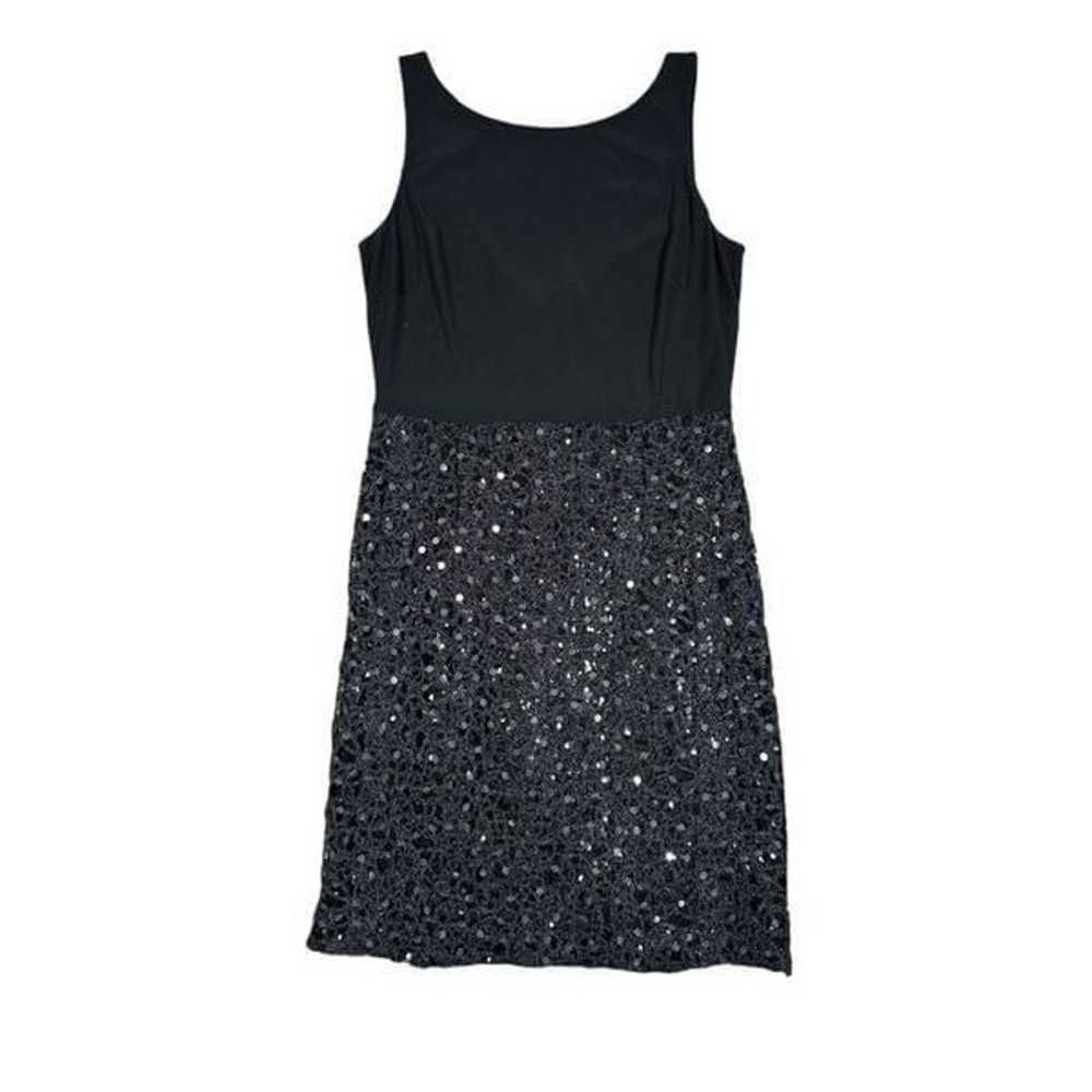 Adrianna Papell Black Sequins Embellished Cocktai… - image 3