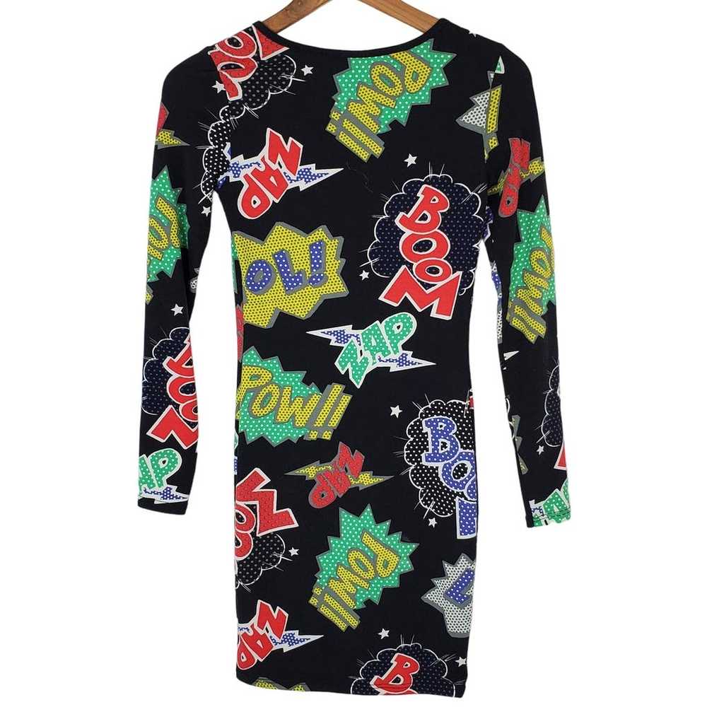 Topshop Black Cartoon Graphic Print Long Sleeve M… - image 2