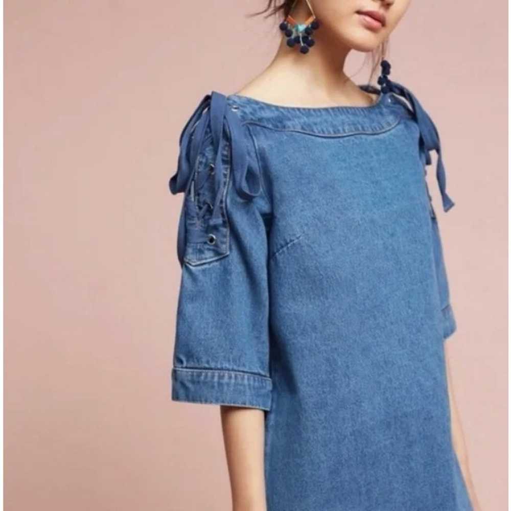 Anthropologie Maeve Medium Denim Anywhere Mini Dr… - image 2