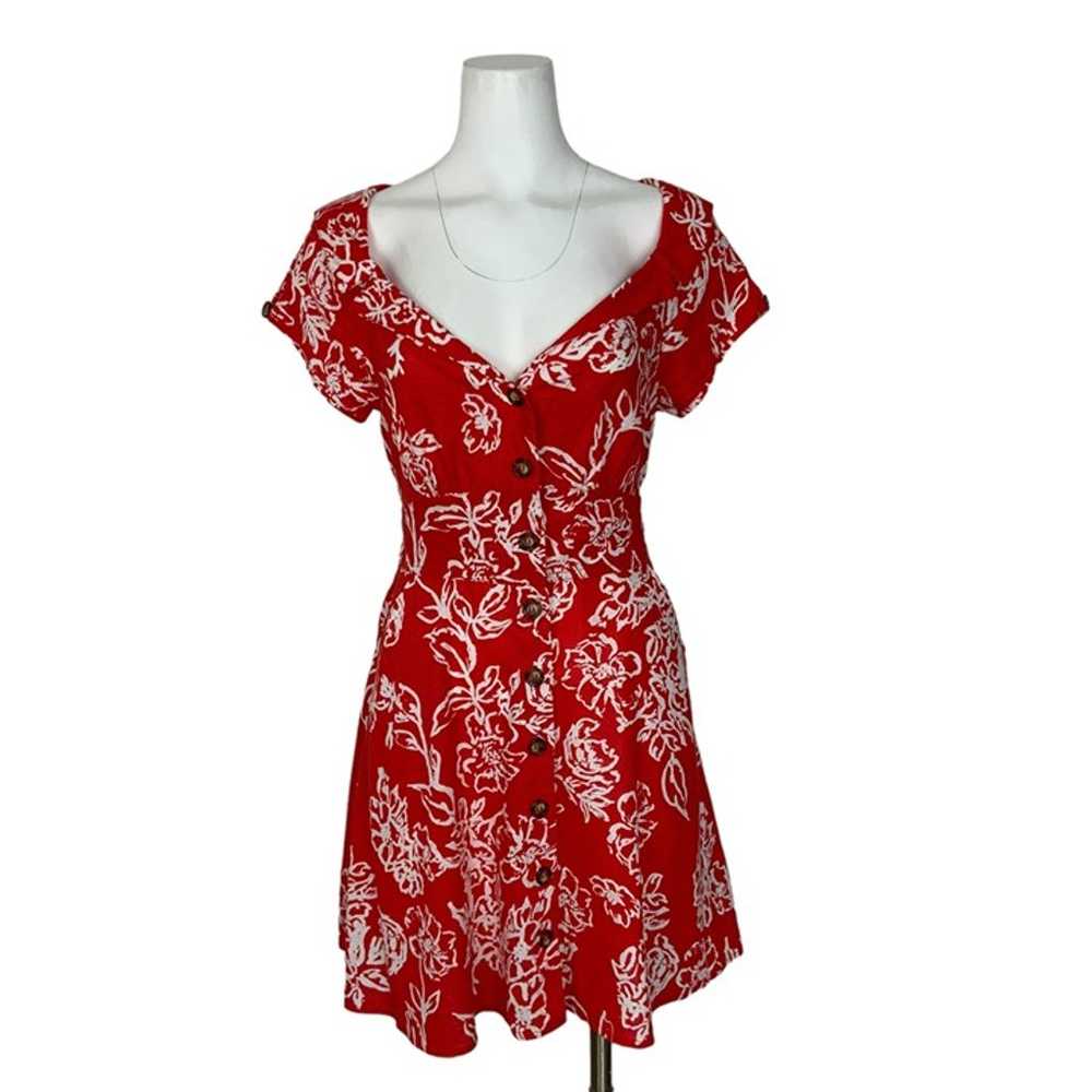 Free People A Thing Called Love Mini Dress 8 Red … - image 10