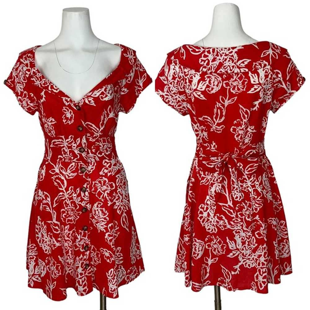 Free People A Thing Called Love Mini Dress 8 Red … - image 1