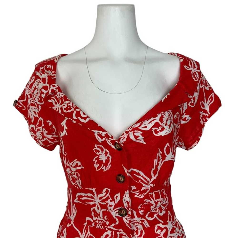 Free People A Thing Called Love Mini Dress 8 Red … - image 5