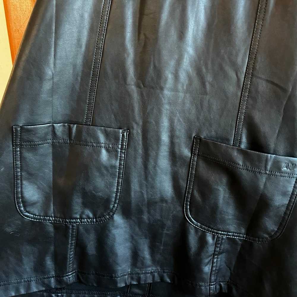 NWOT American Eagle Vegan Leather Pinafore Dress,… - image 4