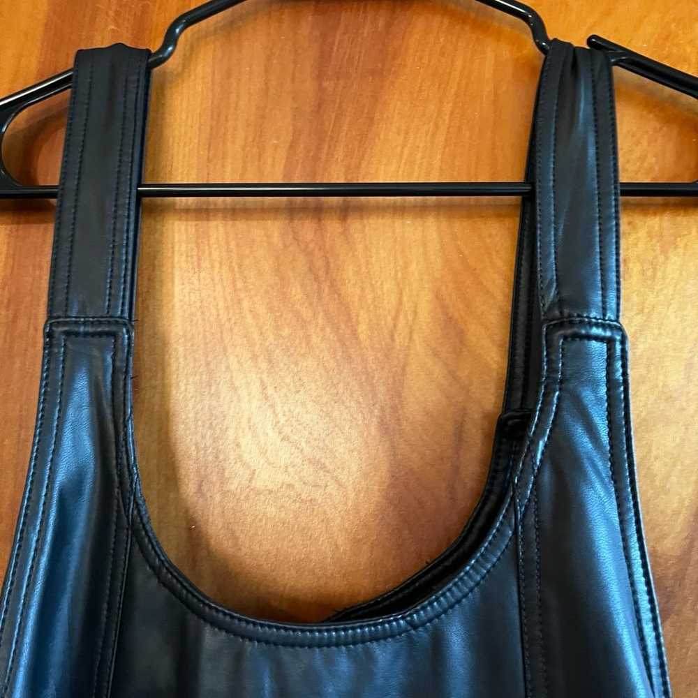 NWOT American Eagle Vegan Leather Pinafore Dress,… - image 5