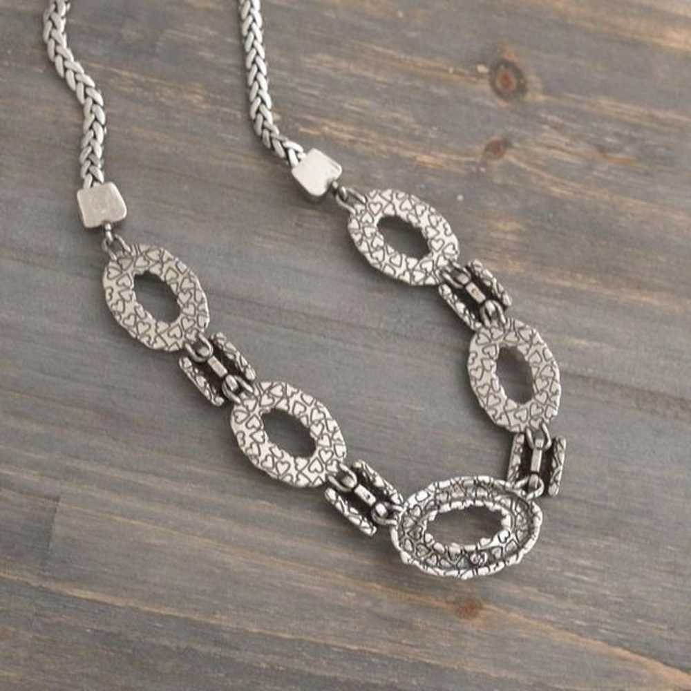 Vintage Brighton Chain Necklace 16" Silver Plate … - image 7