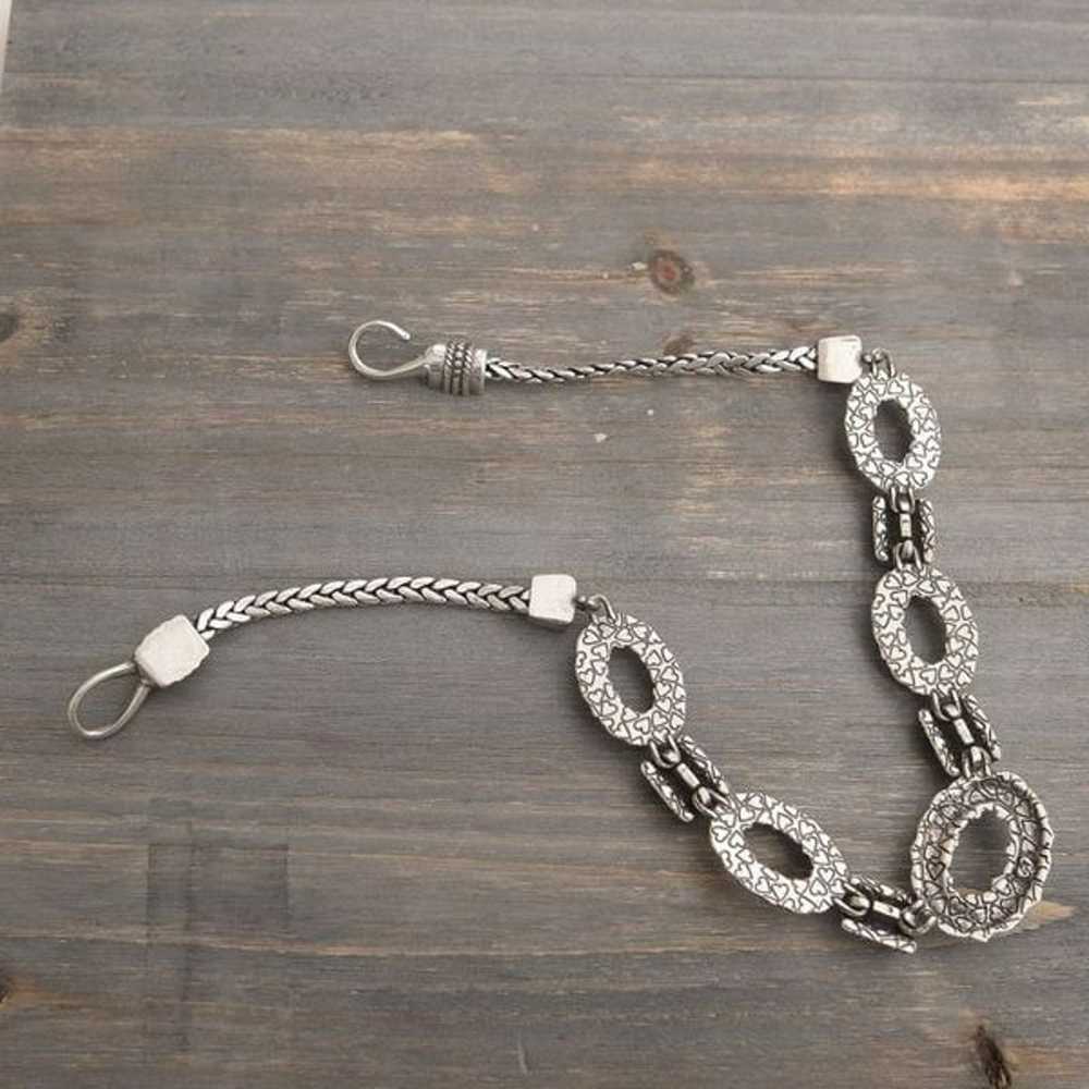 Vintage Brighton Chain Necklace 16" Silver Plate … - image 8