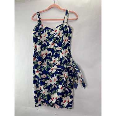 Made in Hawaii Floral Wrap Mini Dress Size M - image 1