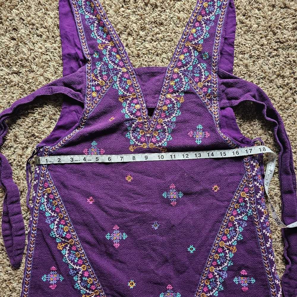 Free People purple embroidered floral cottagecore… - image 5