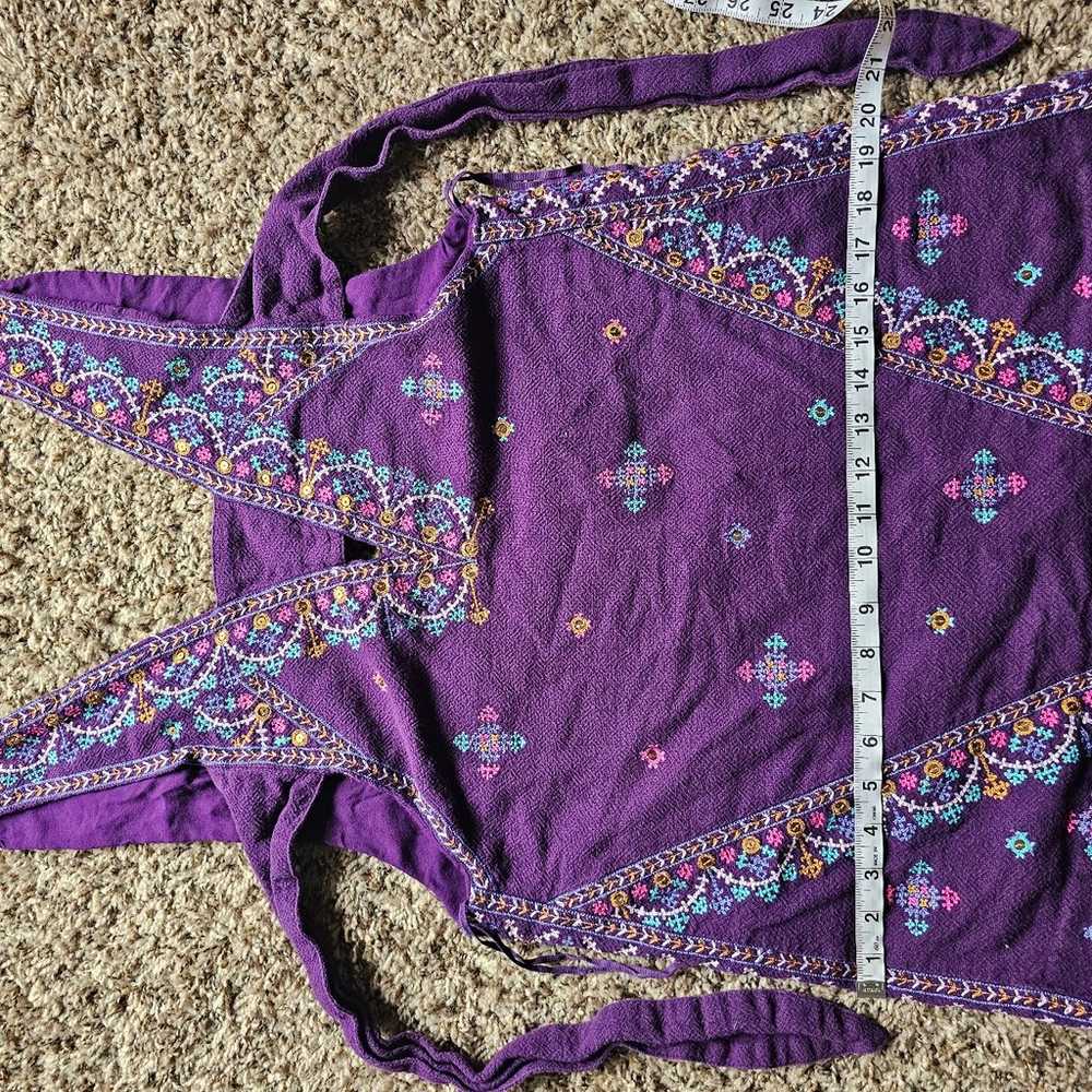 Free People purple embroidered floral cottagecore… - image 6