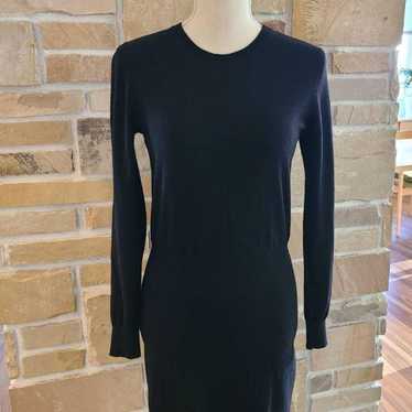 Wool Long Sleeve Knit Dress (Black) - image 1