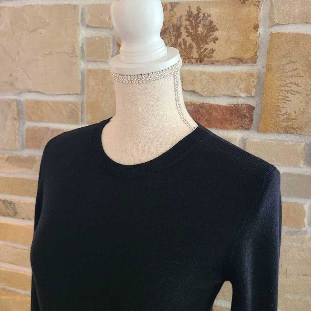 Wool Long Sleeve Knit Dress (Black) - image 2