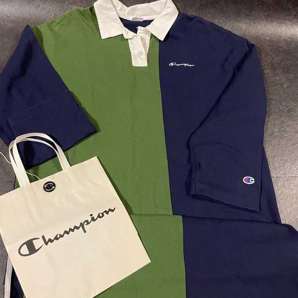 Champion Rugby Shirt Green/Navy One Piece - image 4