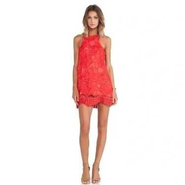 Lovers + Friends Caspian Red Lace Mini Dress