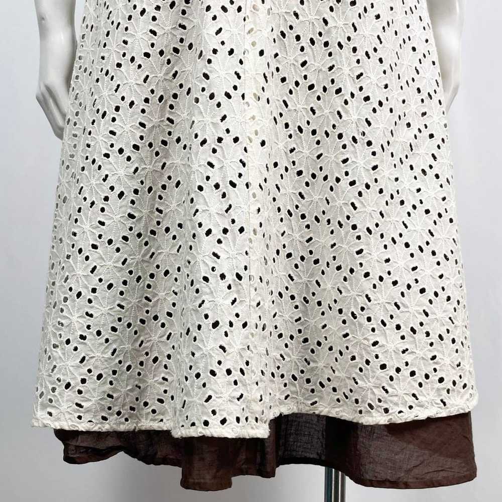 Vintage Y2K BCBG Eyelet Lace Mini Dress Sz 4 Crea… - image 6