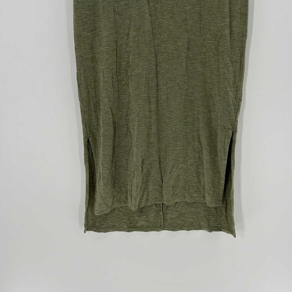 Madewell Muscle Midi High Low Dress - Green Heath… - image 3