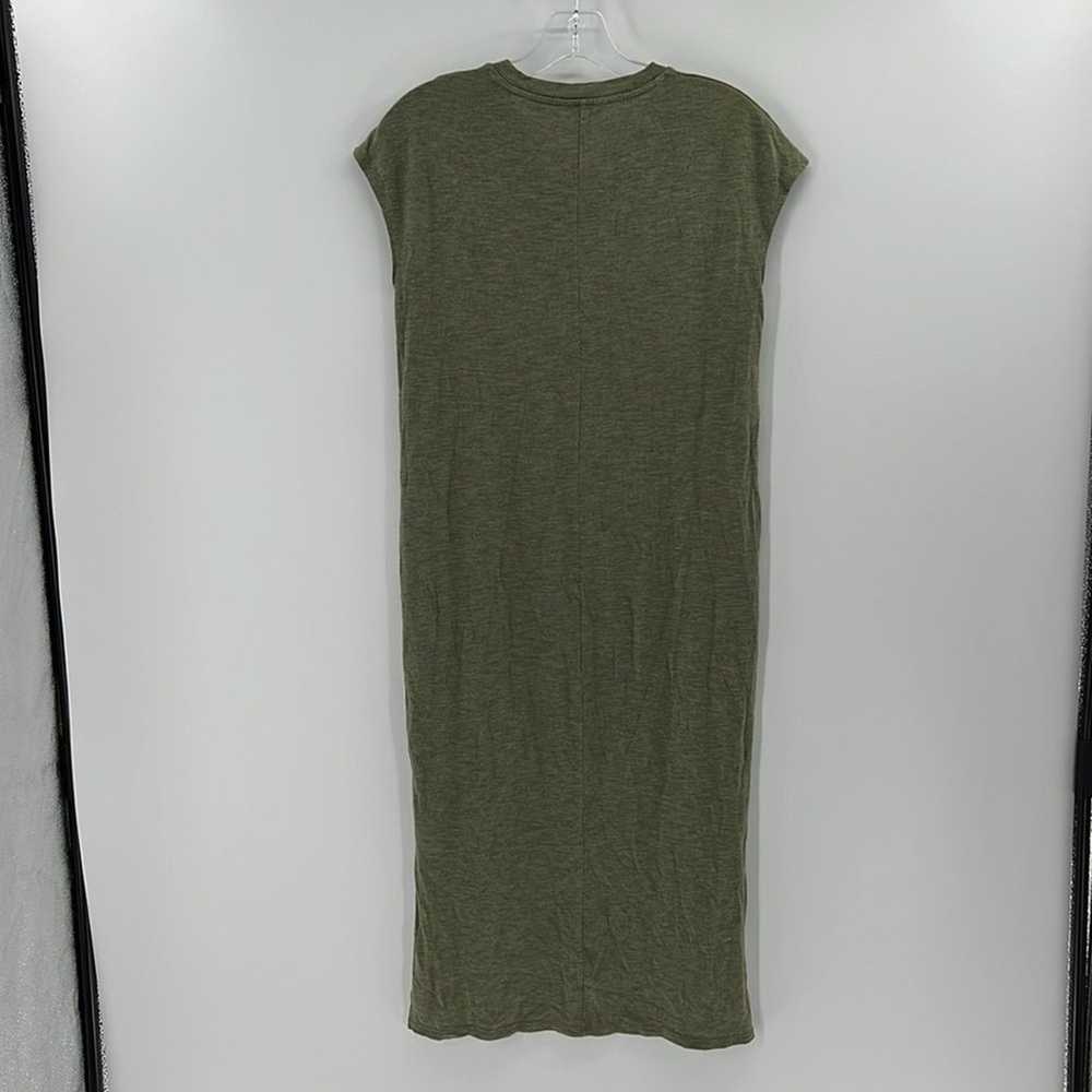 Madewell Muscle Midi High Low Dress - Green Heath… - image 7