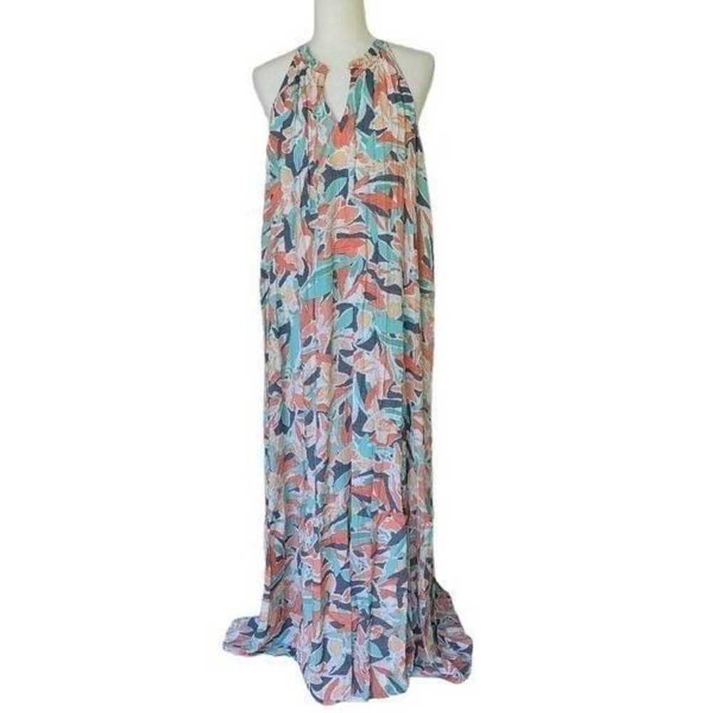 Nine West Tiered Pleasant Floral Maxi Dress Green… - image 2