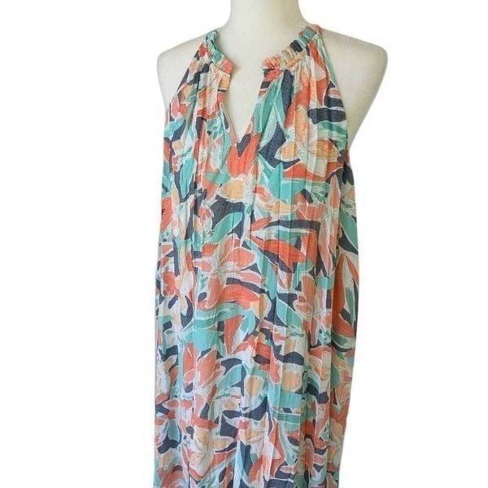 Nine West Tiered Pleasant Floral Maxi Dress Green… - image 3