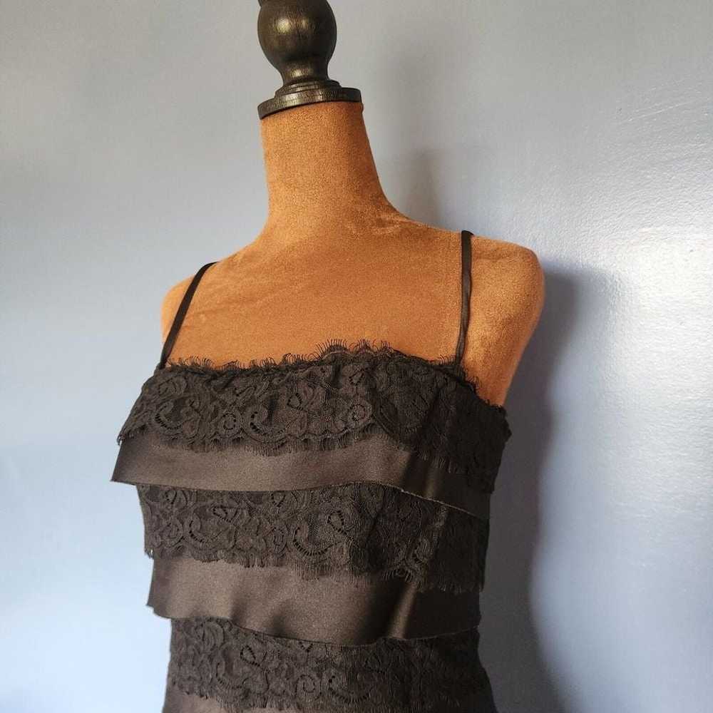 BEBE Dress Size 6 Y2K Black Tiered Lace Whimsigot… - image 2