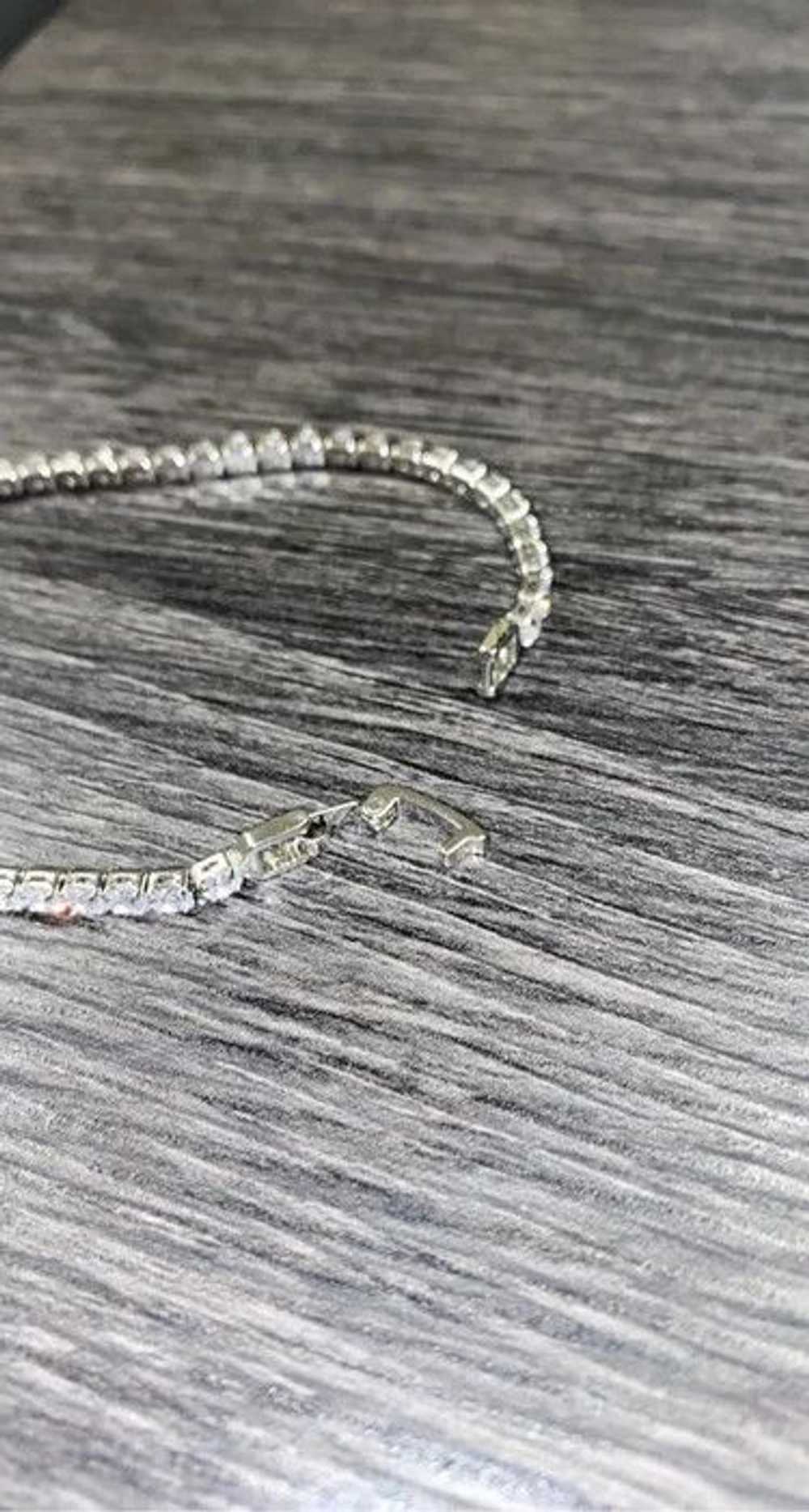 Silver Diamond Tennis Bracelet (Cz VVS1) - image 3