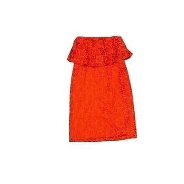 Thalia Sodi Strapless Lace Overlay Orange Dress La