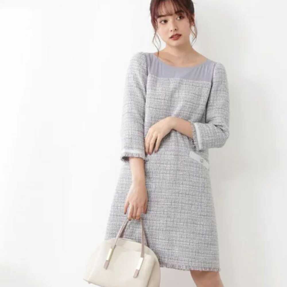 PROPRTION Spring Tweed Sack Dress Blue Gray S - image 2