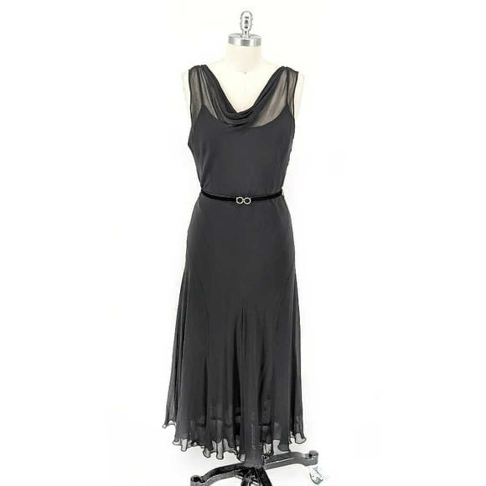 Express Silk Chiffon Slip Midi Dress 13/14 cowl n… - image 1