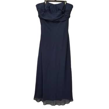 David's Bridal Sleeveless Bandeau Maxi Dress Navy 