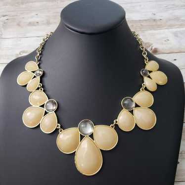 Vintage Necklace - Unusual Chunky Yellow Beige