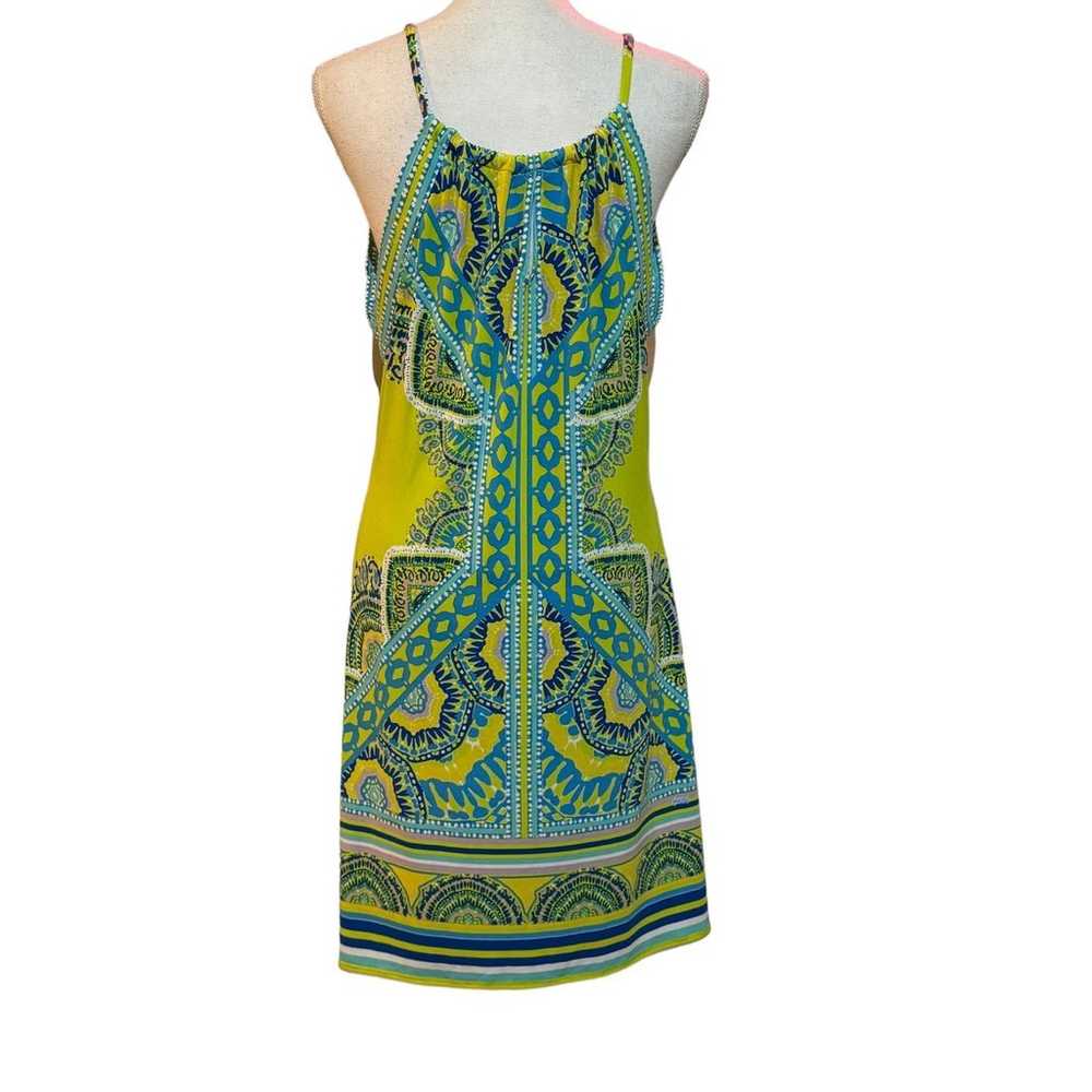 Hale Bob Sleeveless Dress Size medium Bright Gree… - image 2