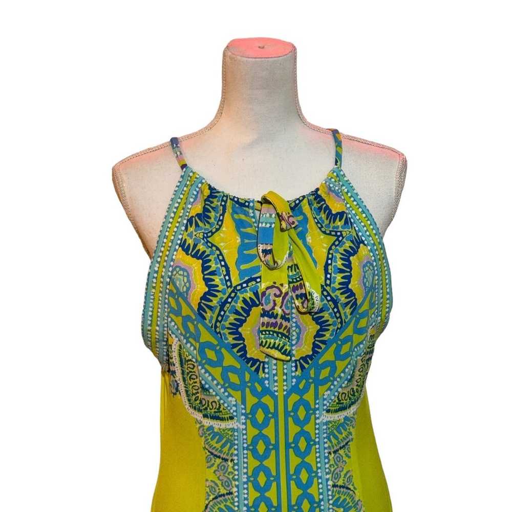 Hale Bob Sleeveless Dress Size medium Bright Gree… - image 4