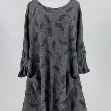 Made in Italy Womens Gray Printed Knit Oversized … - image 1