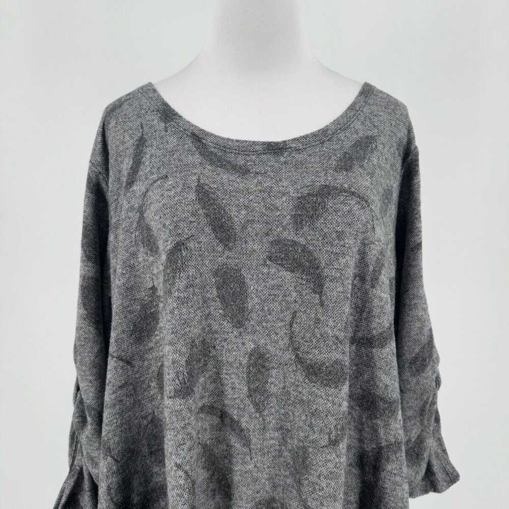 Made in Italy Womens Gray Printed Knit Oversized … - image 2