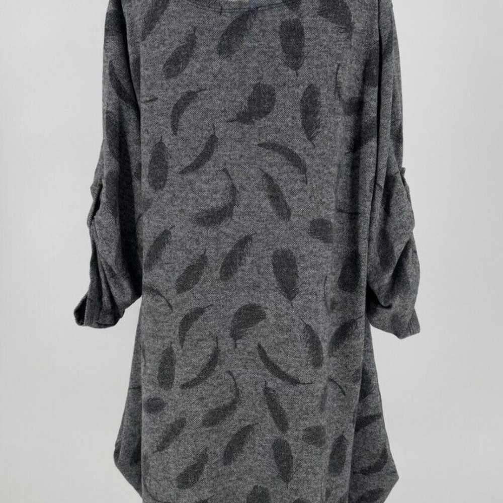 Made in Italy Womens Gray Printed Knit Oversized … - image 4