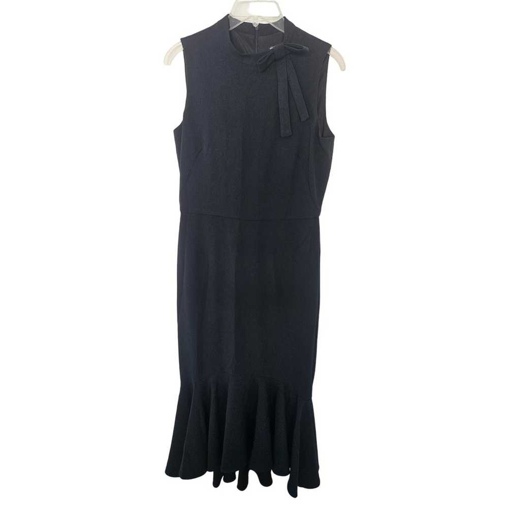 Maggy London Dark Blue High Neck Bow Sleeveless S… - image 1