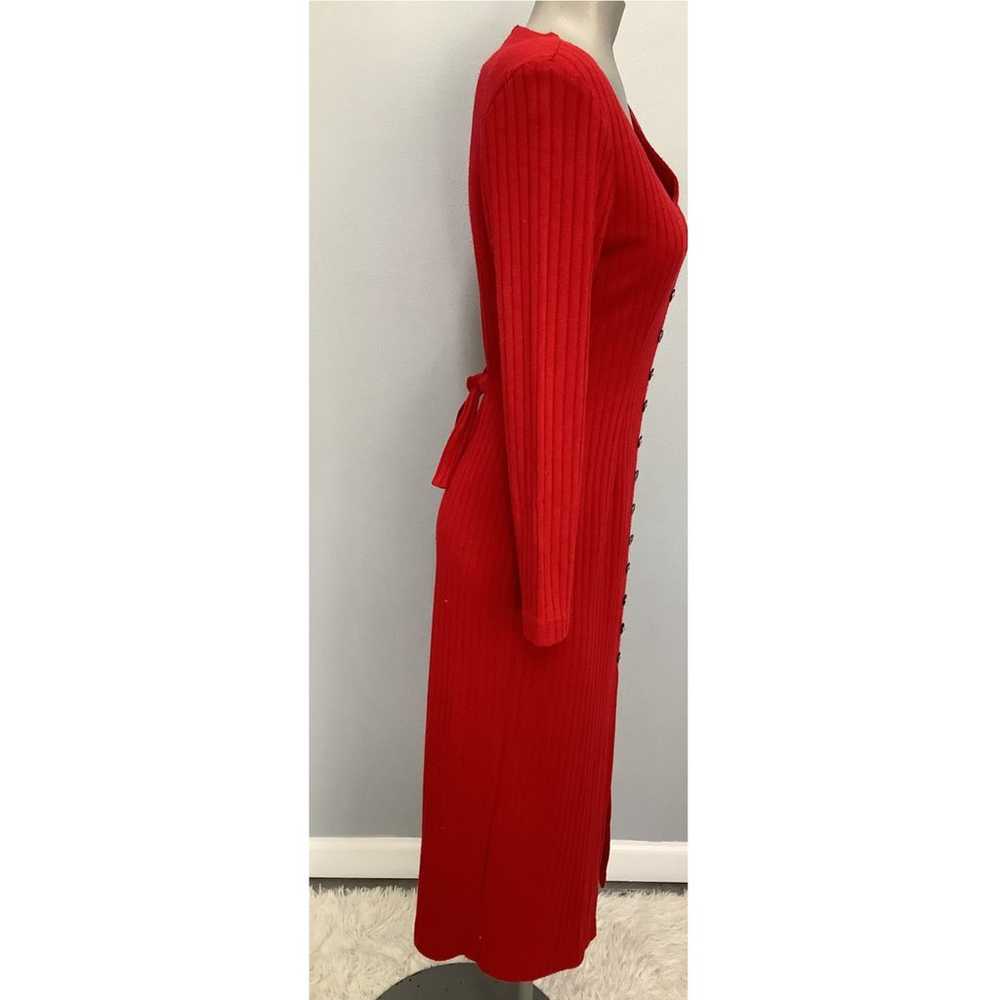 My Michelle 80's Red Button Down sweater dress si… - image 3