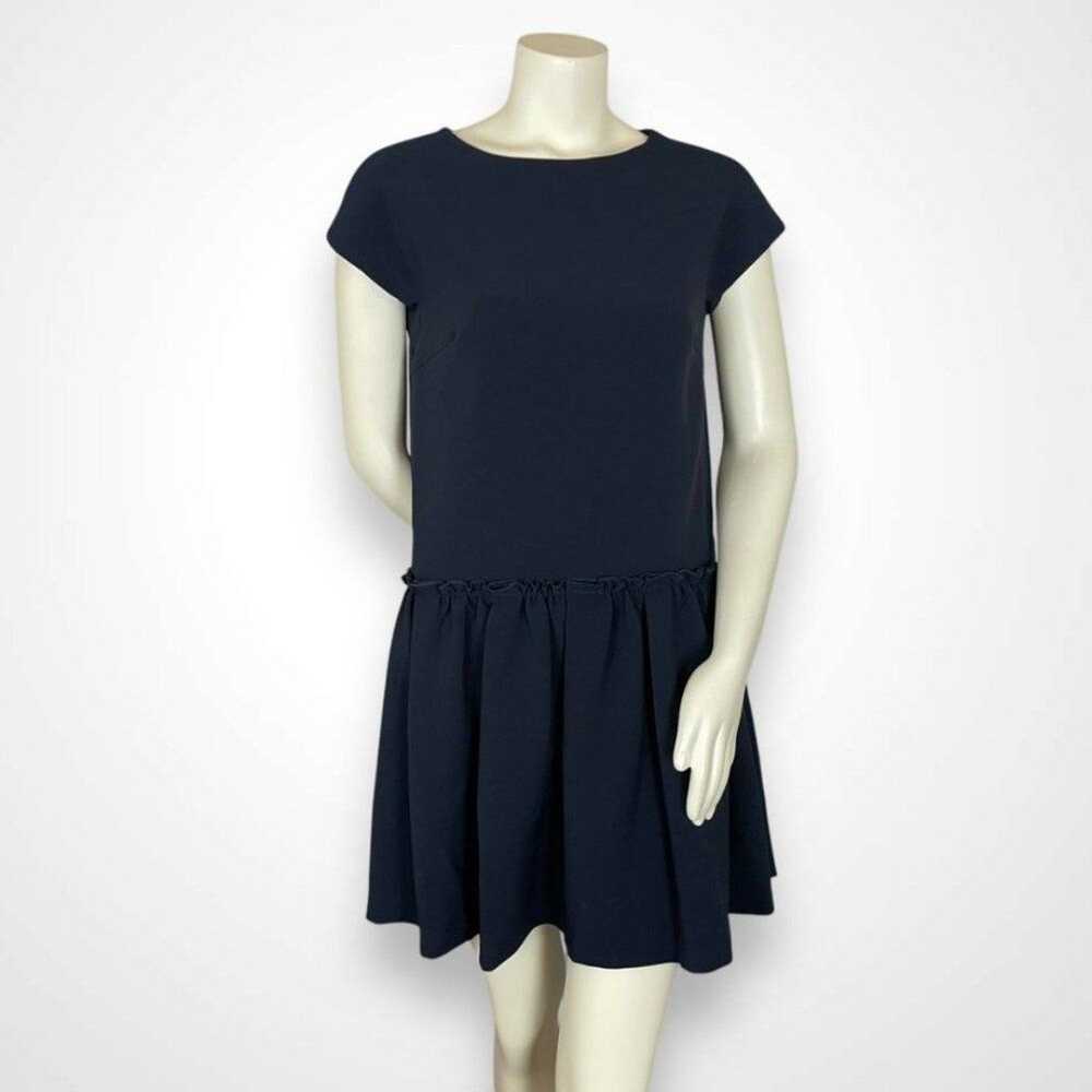 FRNCH Dress Navy Blue Ruffle Skirt Drop Waist Siz… - image 1