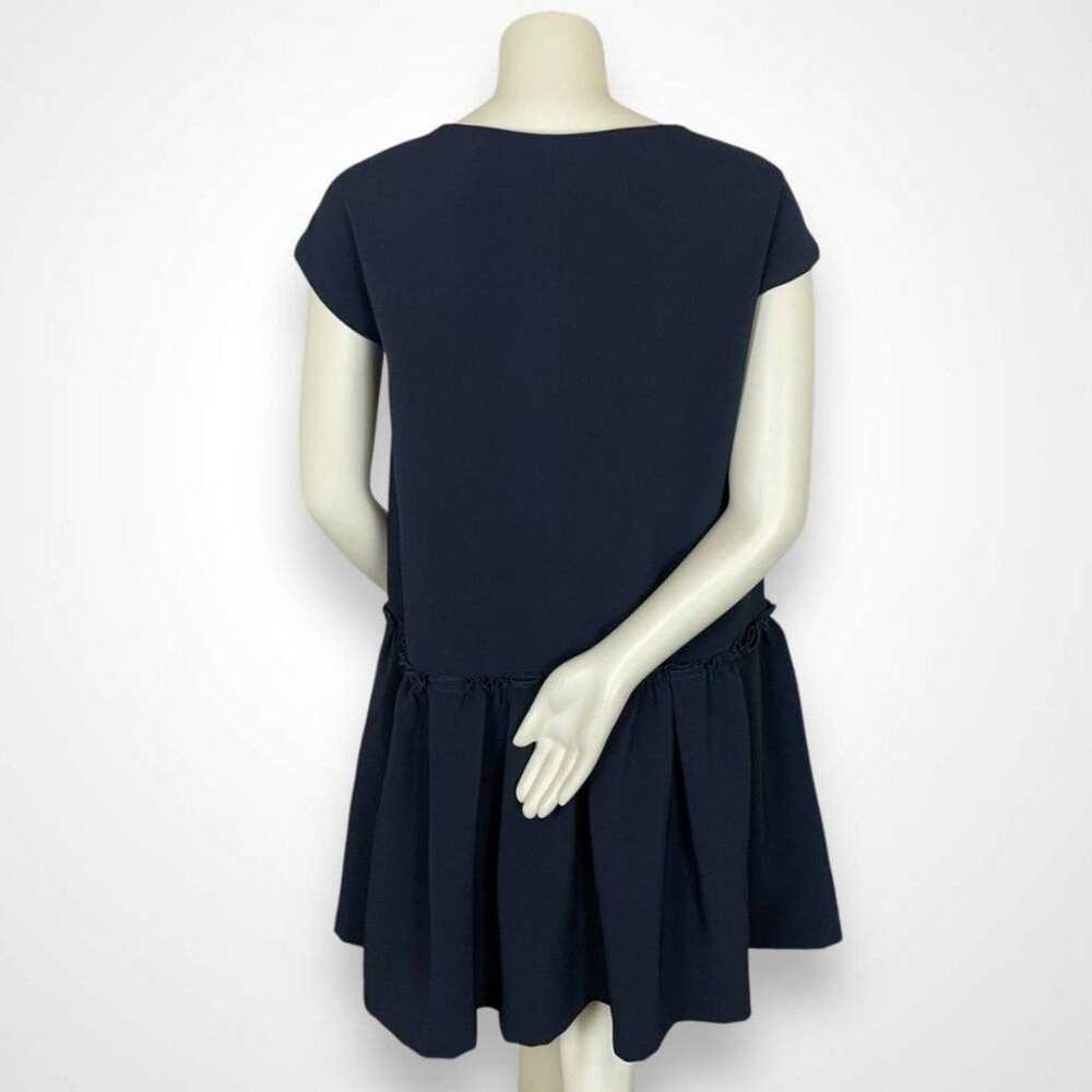 FRNCH Dress Navy Blue Ruffle Skirt Drop Waist Siz… - image 2