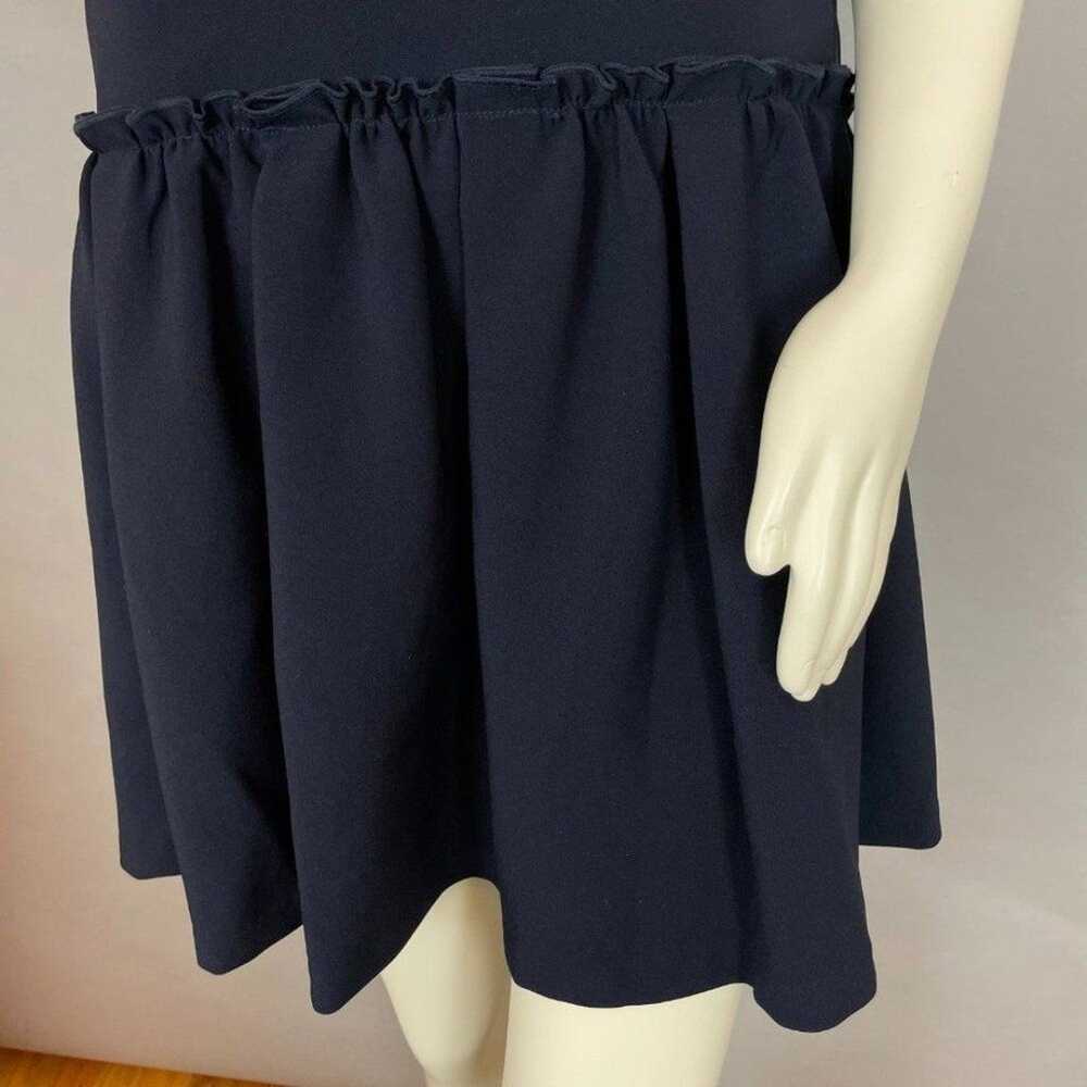 FRNCH Dress Navy Blue Ruffle Skirt Drop Waist Siz… - image 6