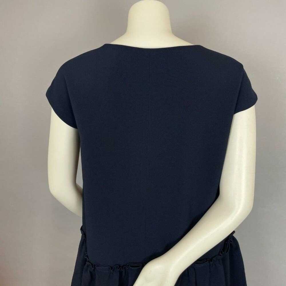 FRNCH Dress Navy Blue Ruffle Skirt Drop Waist Siz… - image 7