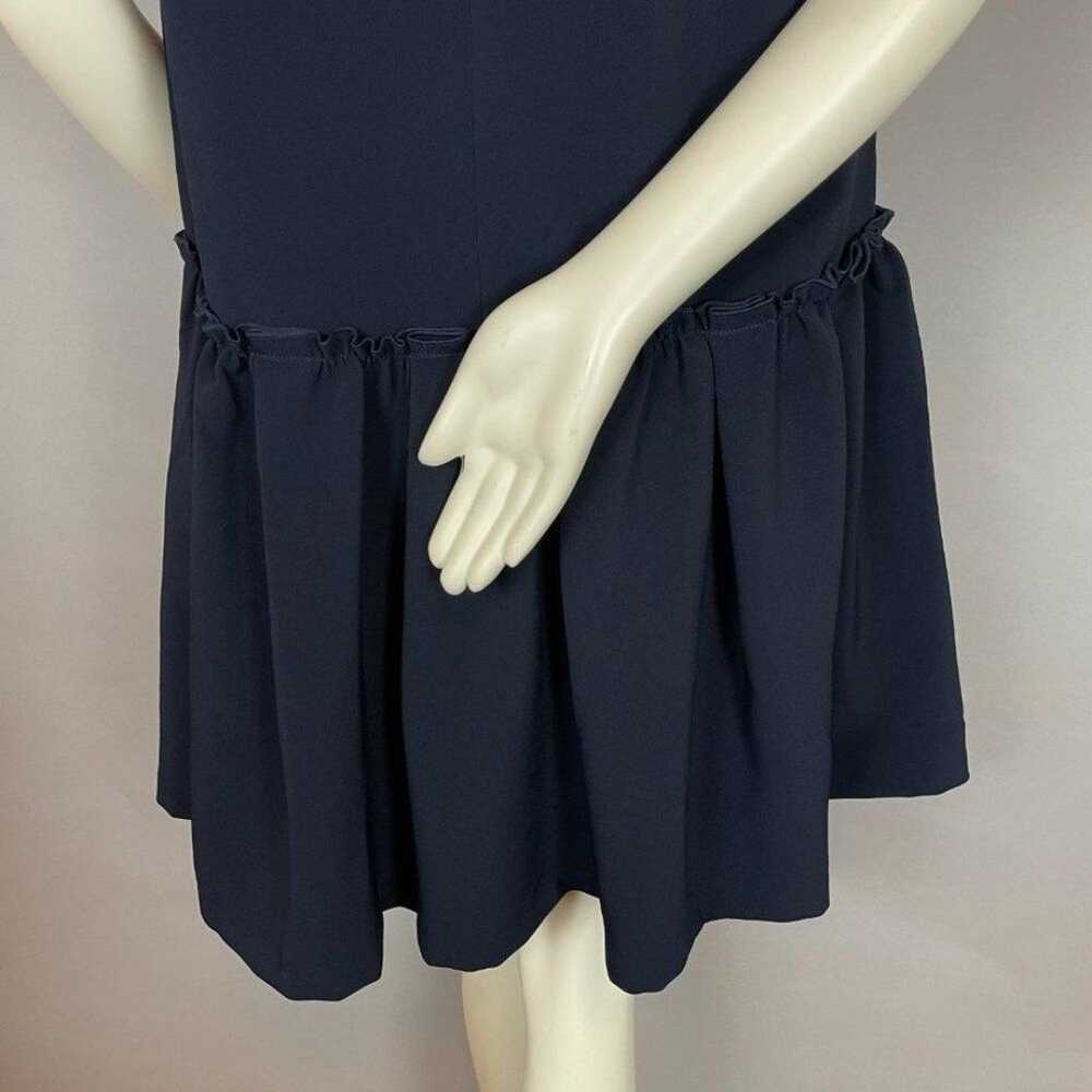 FRNCH Dress Navy Blue Ruffle Skirt Drop Waist Siz… - image 8