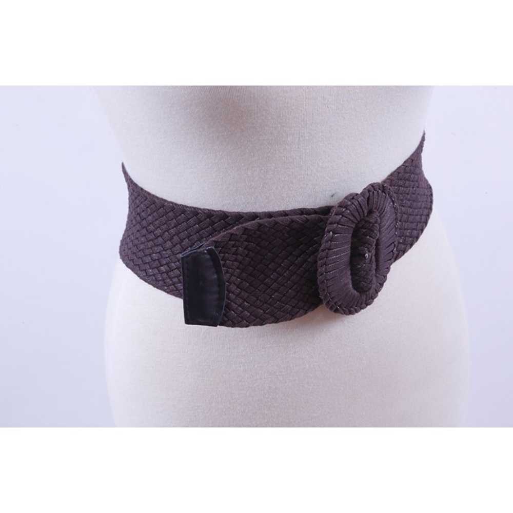 Brown Fabric Thick Braided Belt Relief Patterns R… - image 2