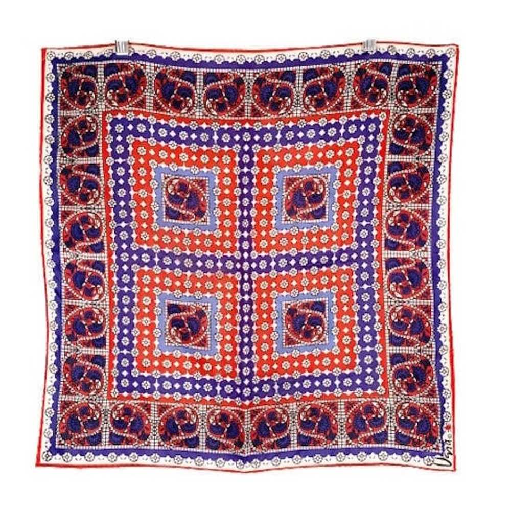 Vintage Vera Scarf Square Red White Blue Paisley … - image 1