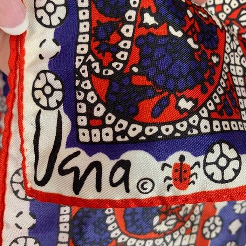 Vintage Vera Scarf Square Red White Blue Paisley … - image 3