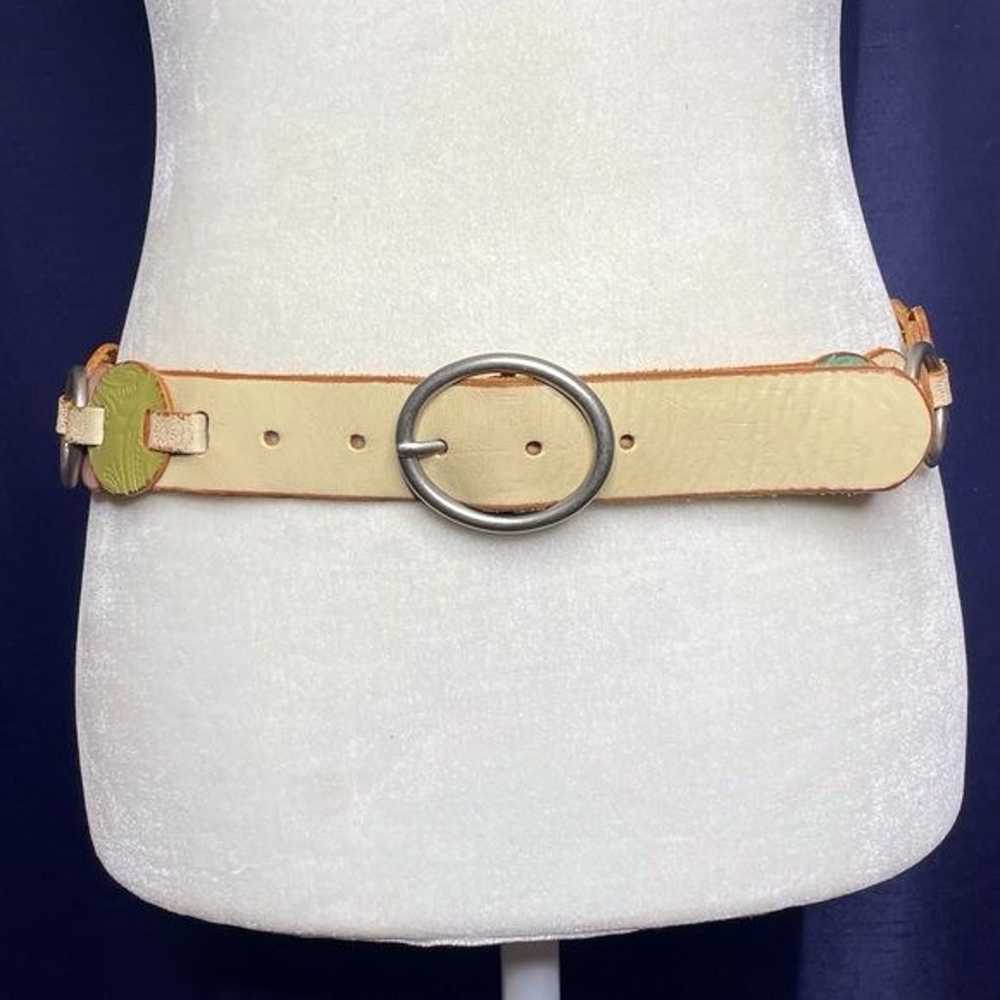 90s Y2K Fossil Multicolor Leather Belt - image 2