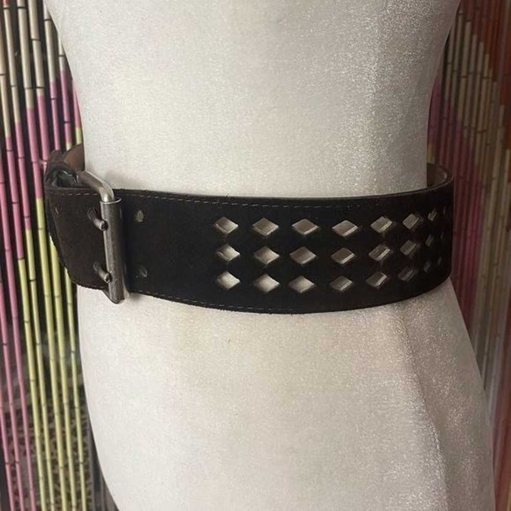 90s Double Prong Suede Belt - image 2